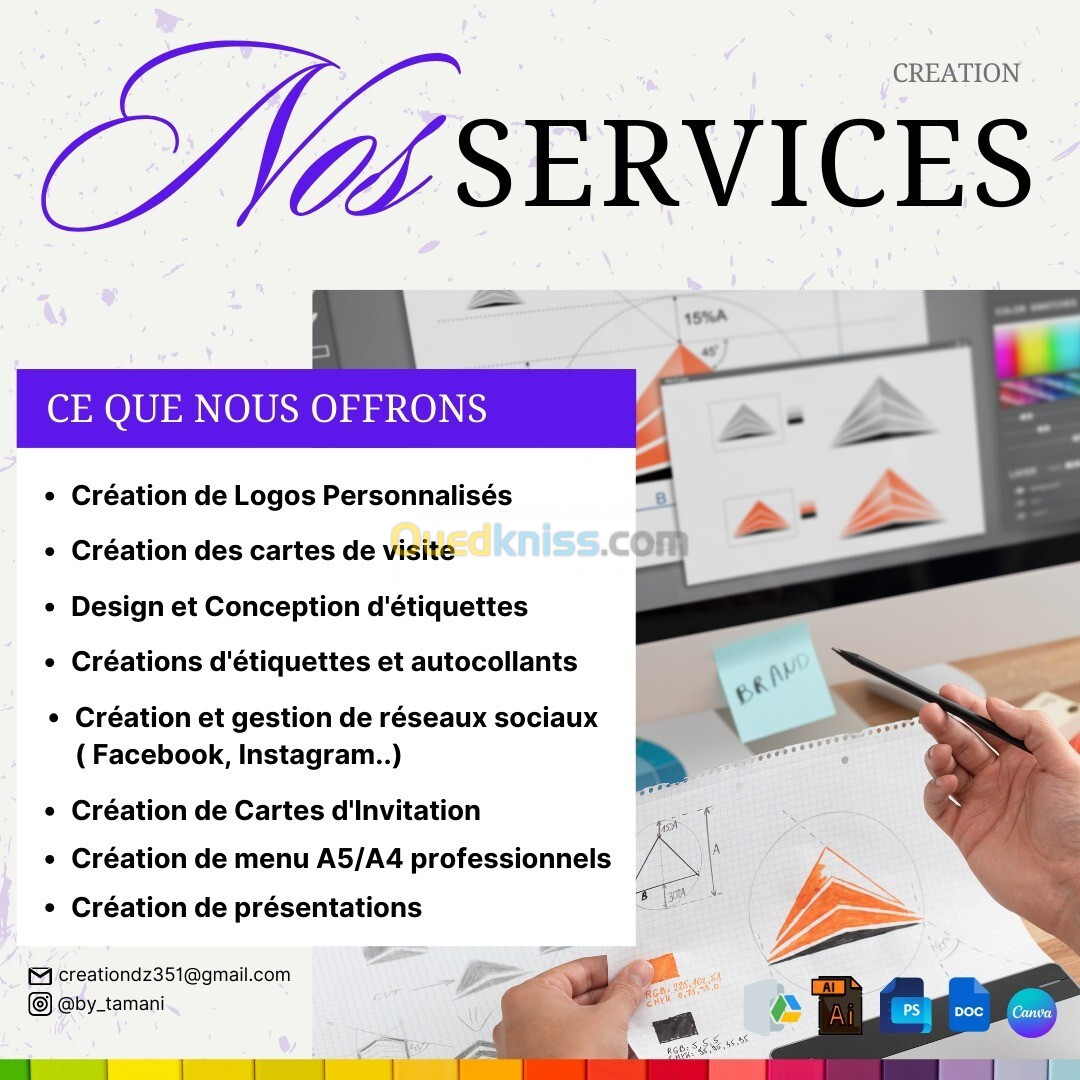 Création numérique : conception graphique et services de design personnalisé. 