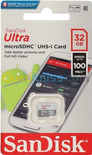 Carte Mémoire SanDisk Ultra MicroSD 128 Go Classe 10