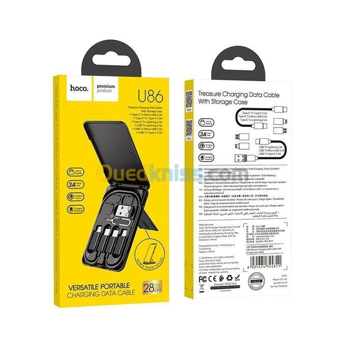 Hoco Câble De Données De Charge U86 - Type-C Vers Type-C/Micro-USB/Lightning