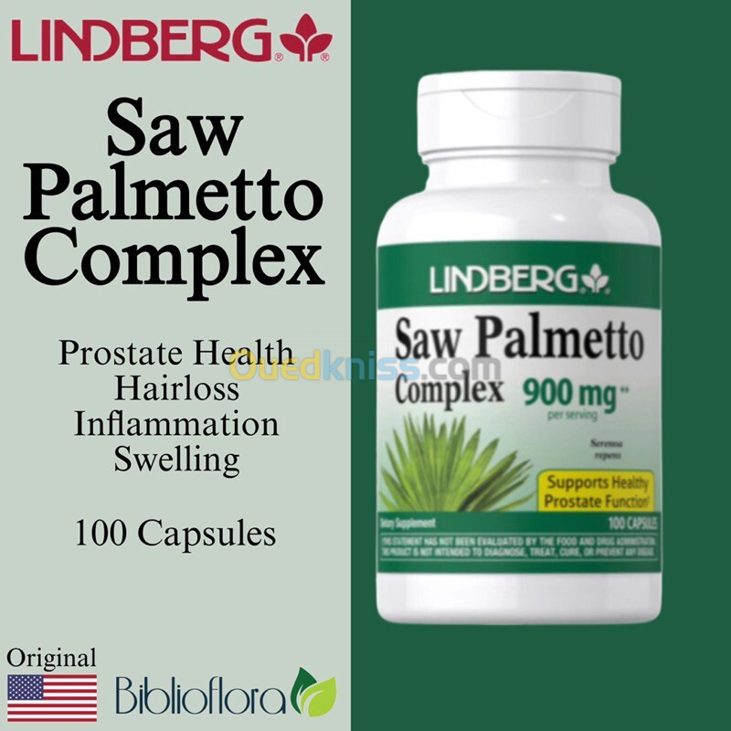 LINDBERG Saw Palmetto Complexe de palmier nain, 900 mg (par portion), 100 capsules