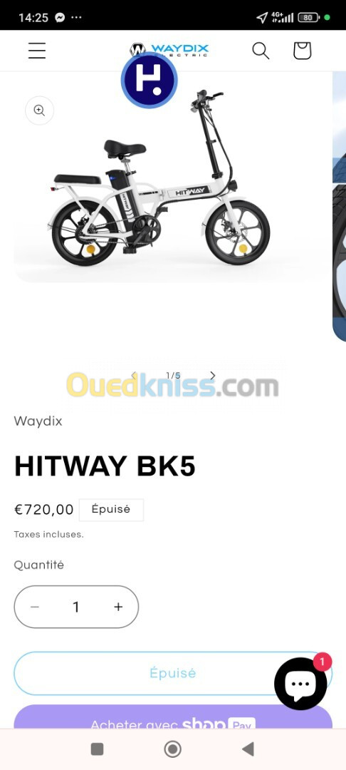 Vélo électrique HITWAY BK5 