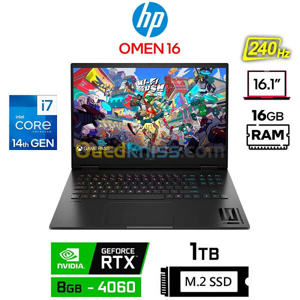 HP OMEN /I7-14700HX/16GB/1TO SSD/RTX 4060/240HZ 2K IPS 16/ WIN11 PRO 