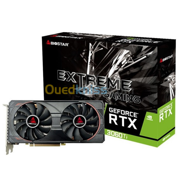 CARTE GRAPHIQUE RTX 3060TI BIOSTAR 08GB 256BIT GDDR6 3DP/1HDMI EXTREME GAMING 