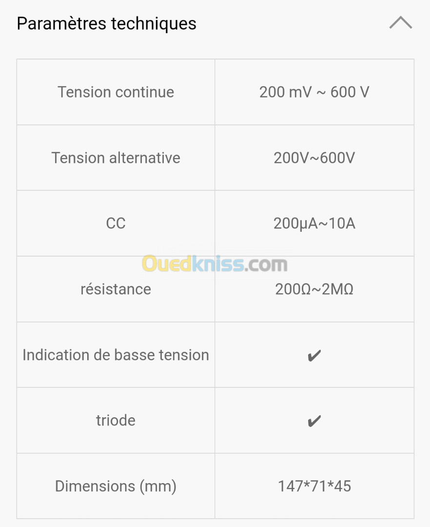 Multimètre numérique MC616