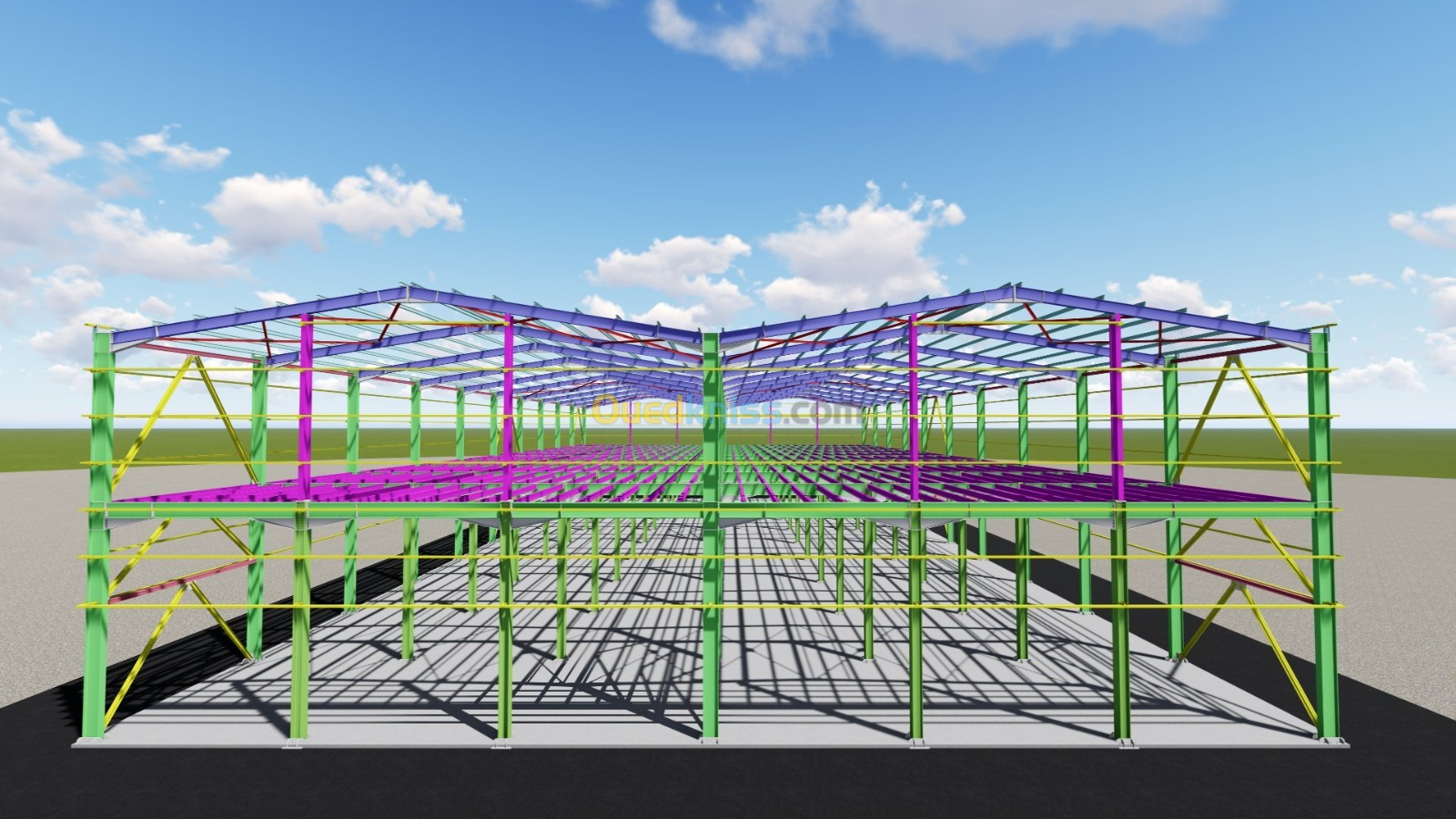 INGENIEUR  CHARPENTE METALLIQUE (ETUDE/  DESSIN)  HANGAR / BATIMENT  / STADE  PLAN 2d/3d