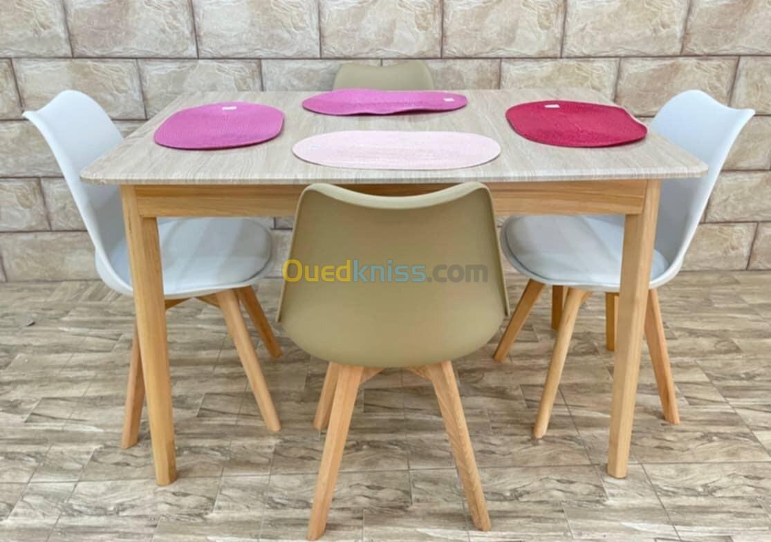 Table 120*80cm + 4 Chaises Tulipe 