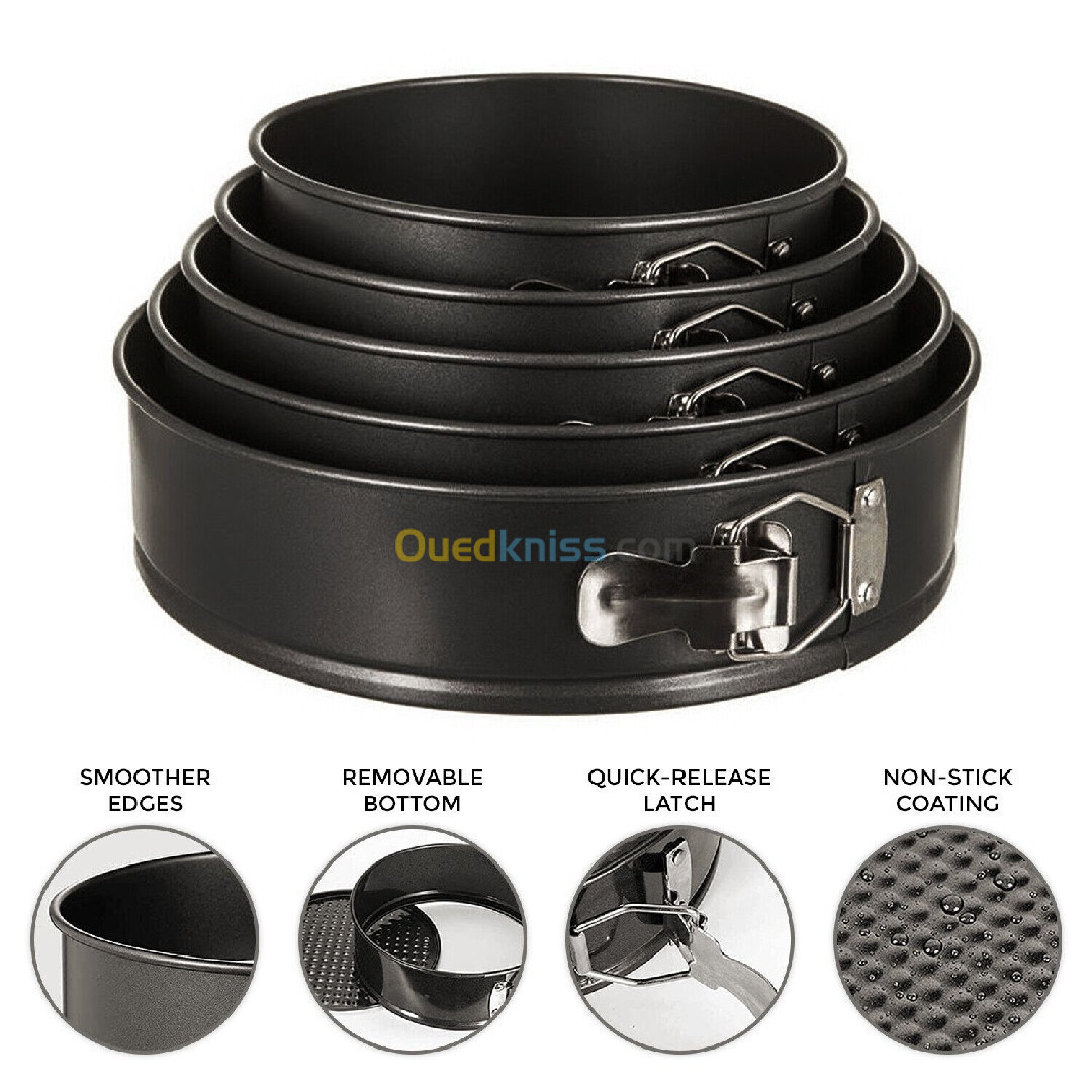  kit de 5 pcs Moules à gâteaux Round antiadhésifs