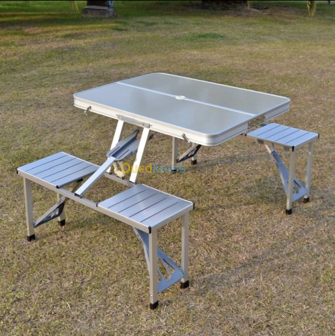 Table camping pliable avec 4 sièges طاولة تخييم