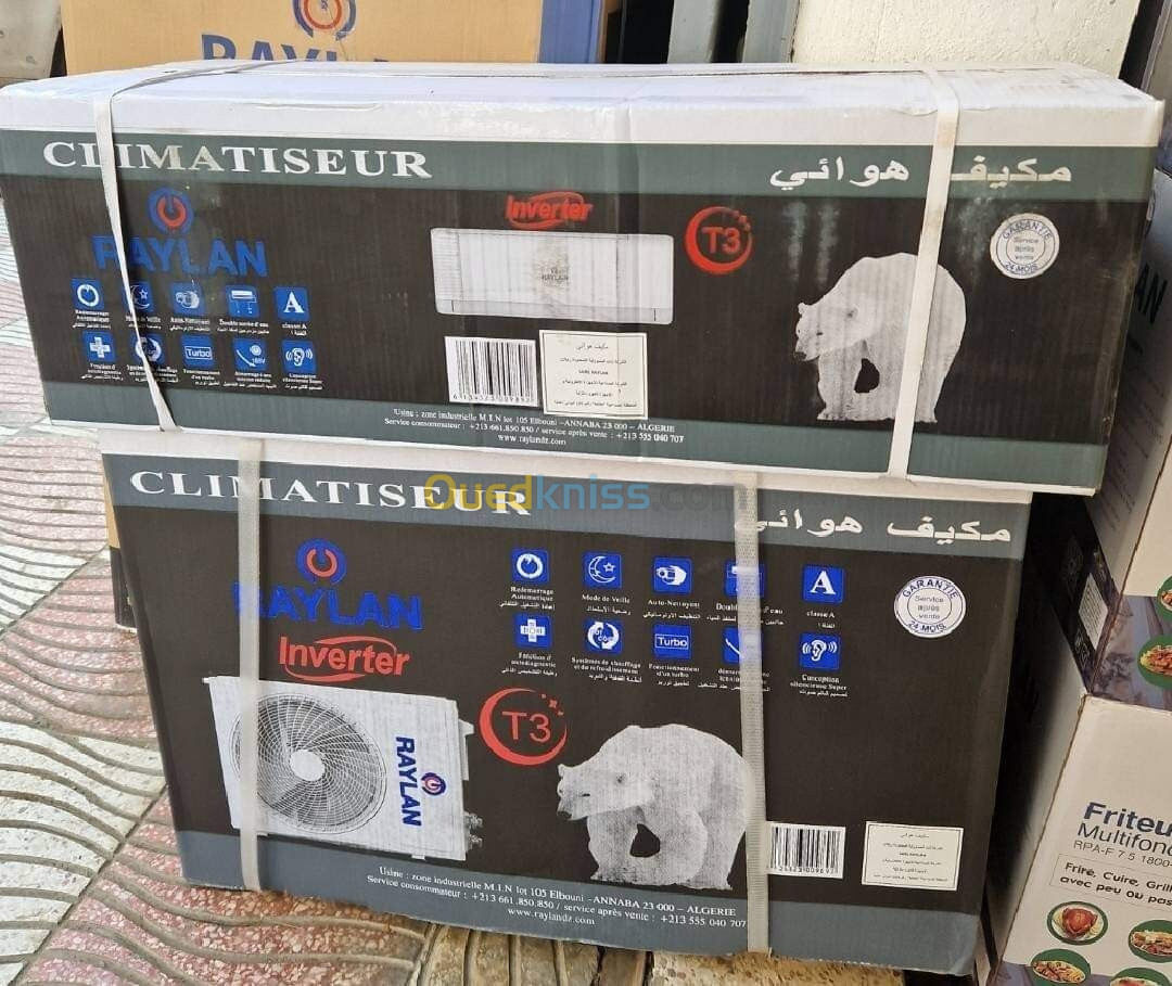 Climatiseur raylan 9000btu 12000btu 18000btu 240000btu 36000btu  