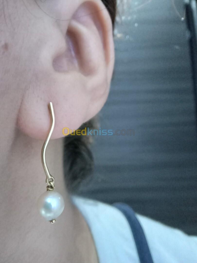 Boucles d'oreilles en or avec perles de culture