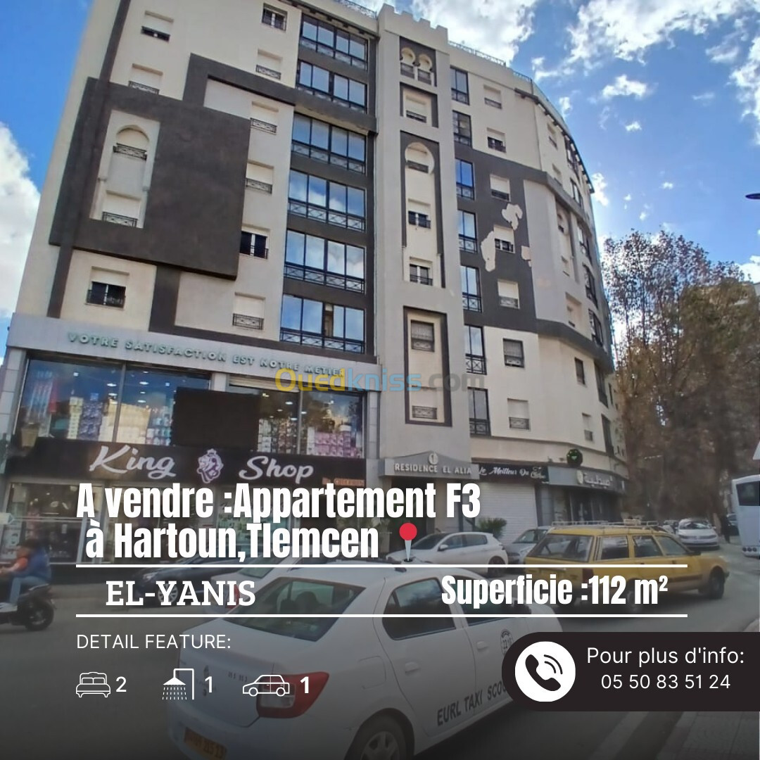 Vente Appartement F3 Tlemcen Tlemcen