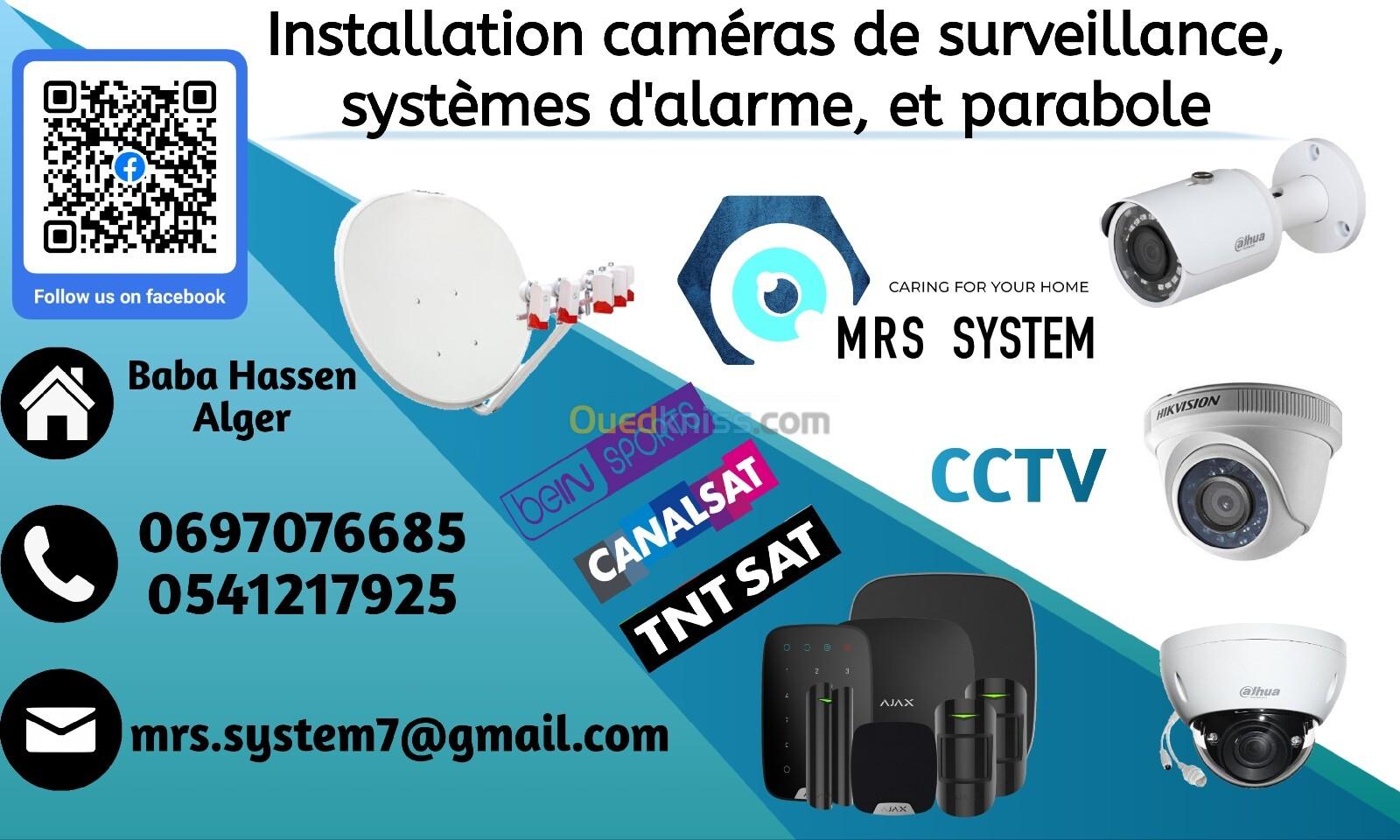 Installation camera de surveillance et system d'alarme