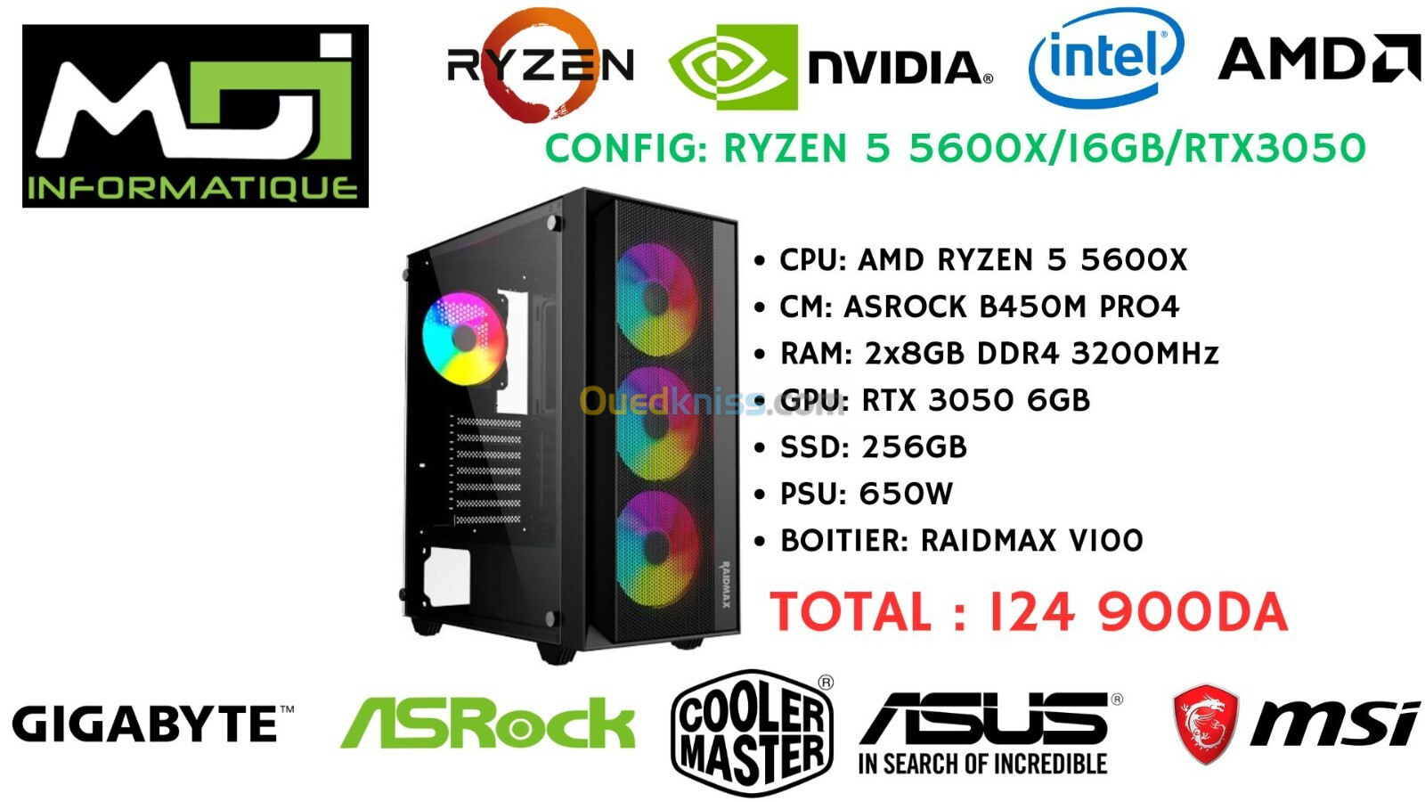 CONFIG GAMING : RYZEN 5 5600X/16GB/RTX3050