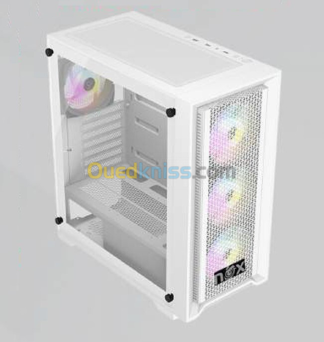 BOITIER NOX SPECTRUM WHITE 4 FAN 12mm ARGB