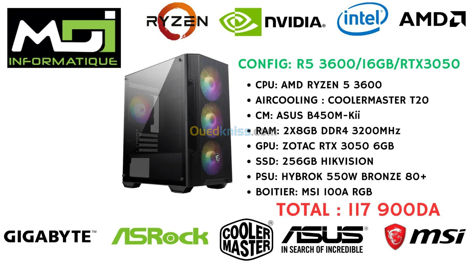 CONFIG GAMING : R5 3600/16GB/RTX3050