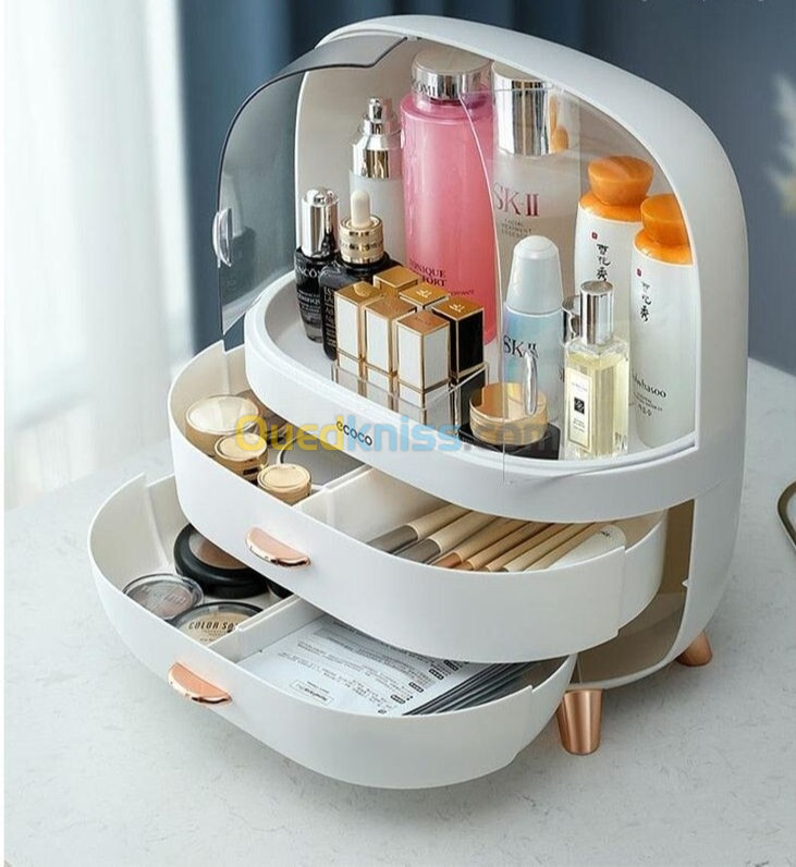 Boîte de rangement de maquillage, présentoir de rangement de cosmétiques avec tiroir