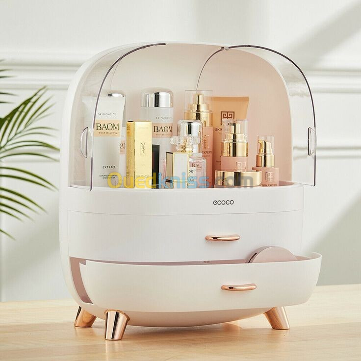 Boîte de rangement de maquillage, présentoir de rangement de cosmétiques avec tiroir