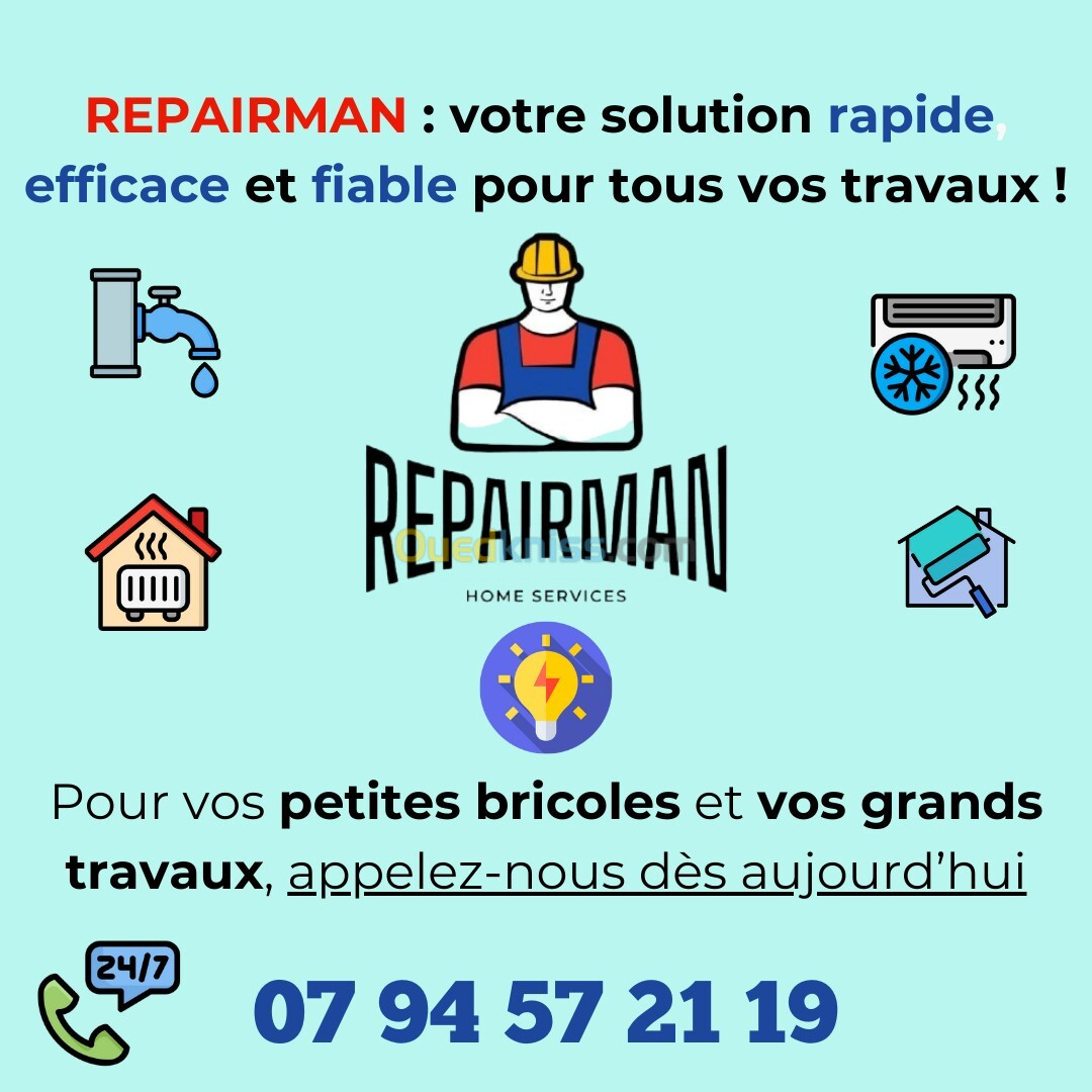 Bricolage et travaux à domicile 24/7