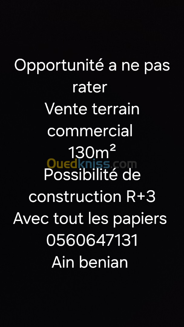 Vente Terrain Alger Ain benian