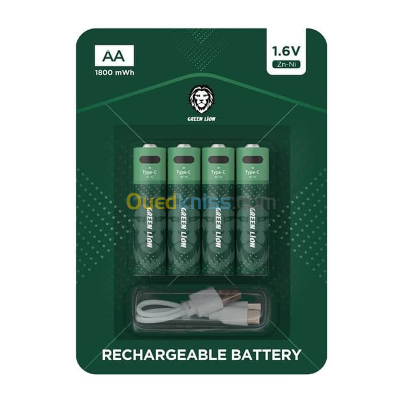 Piles rechargeable Green lion AA 1800 Mwh