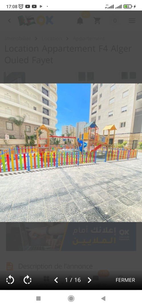 Location Appartement F4 Alger Ouled fayet