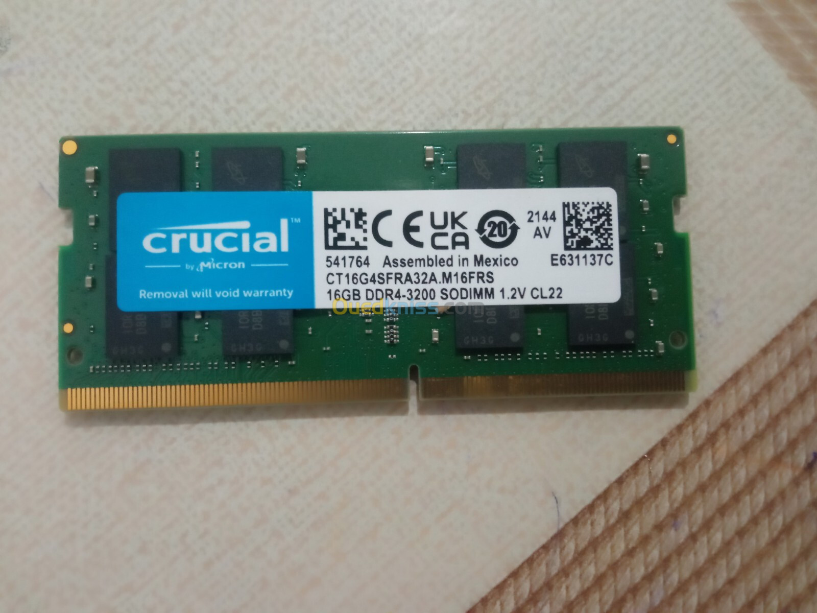 RAM DDR4 Pc portable CRUCIAL 16 GO