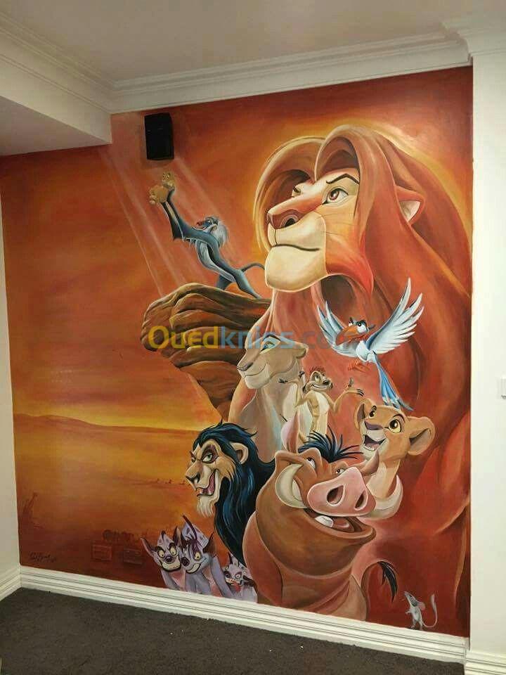 Dessin mural professionnels chambre d'enfants crèche 