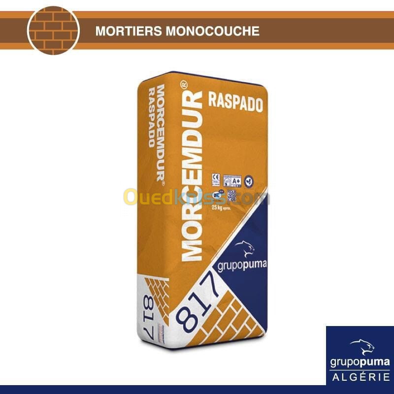 Tou type de mortier et produits techniques de la marque grupopuma