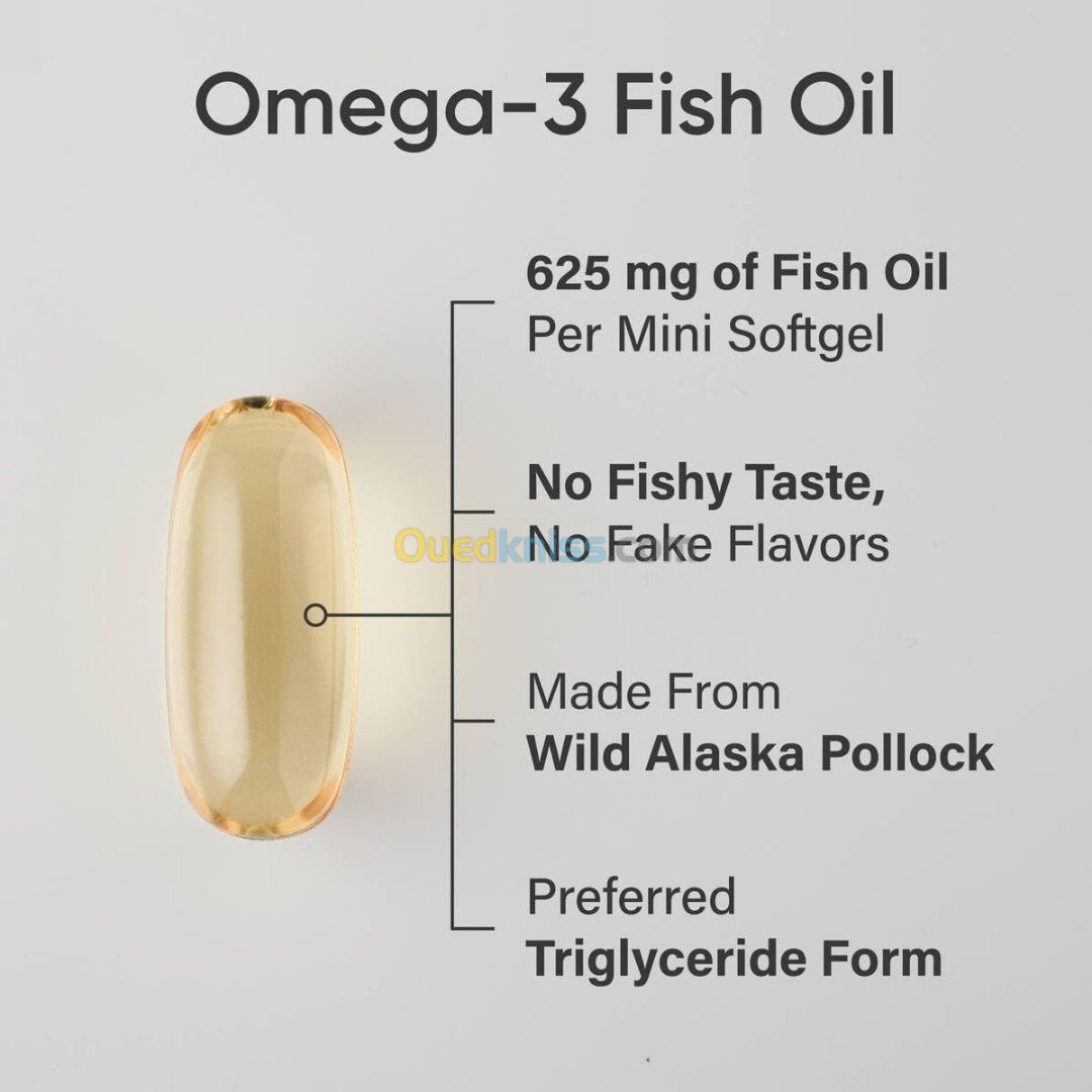 Omega 3 - 1250mg - Made in USA - 120 Gélules