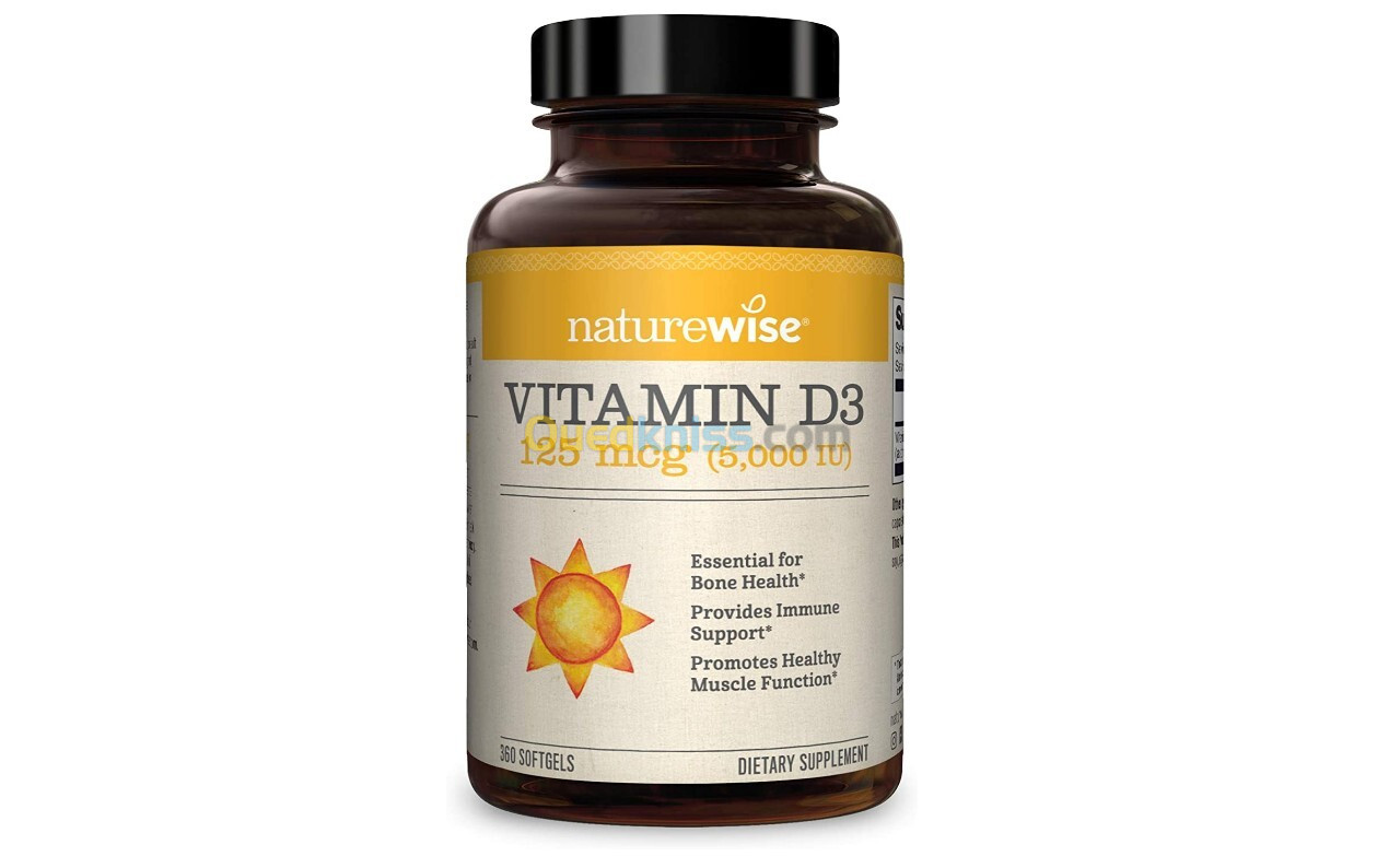 Vitamine D3 125mcg (5000iu) - 360 Capsules - USA