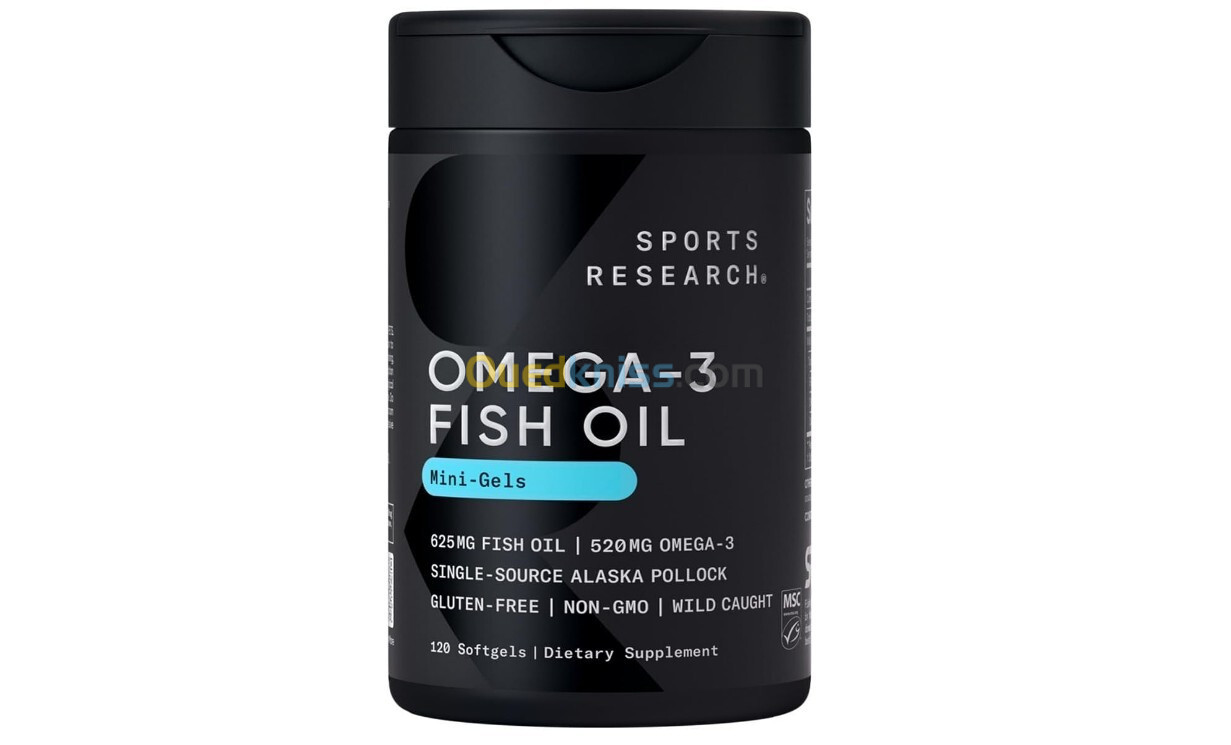 Omega 3 - 1250mg - Made in USA - 120 Gélules