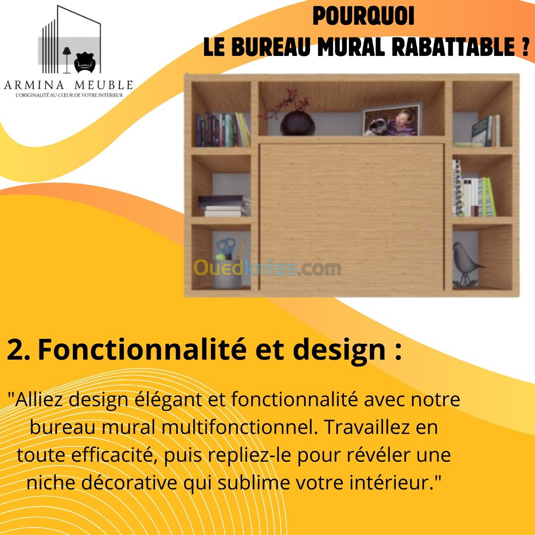 Bureau mural rabattable 