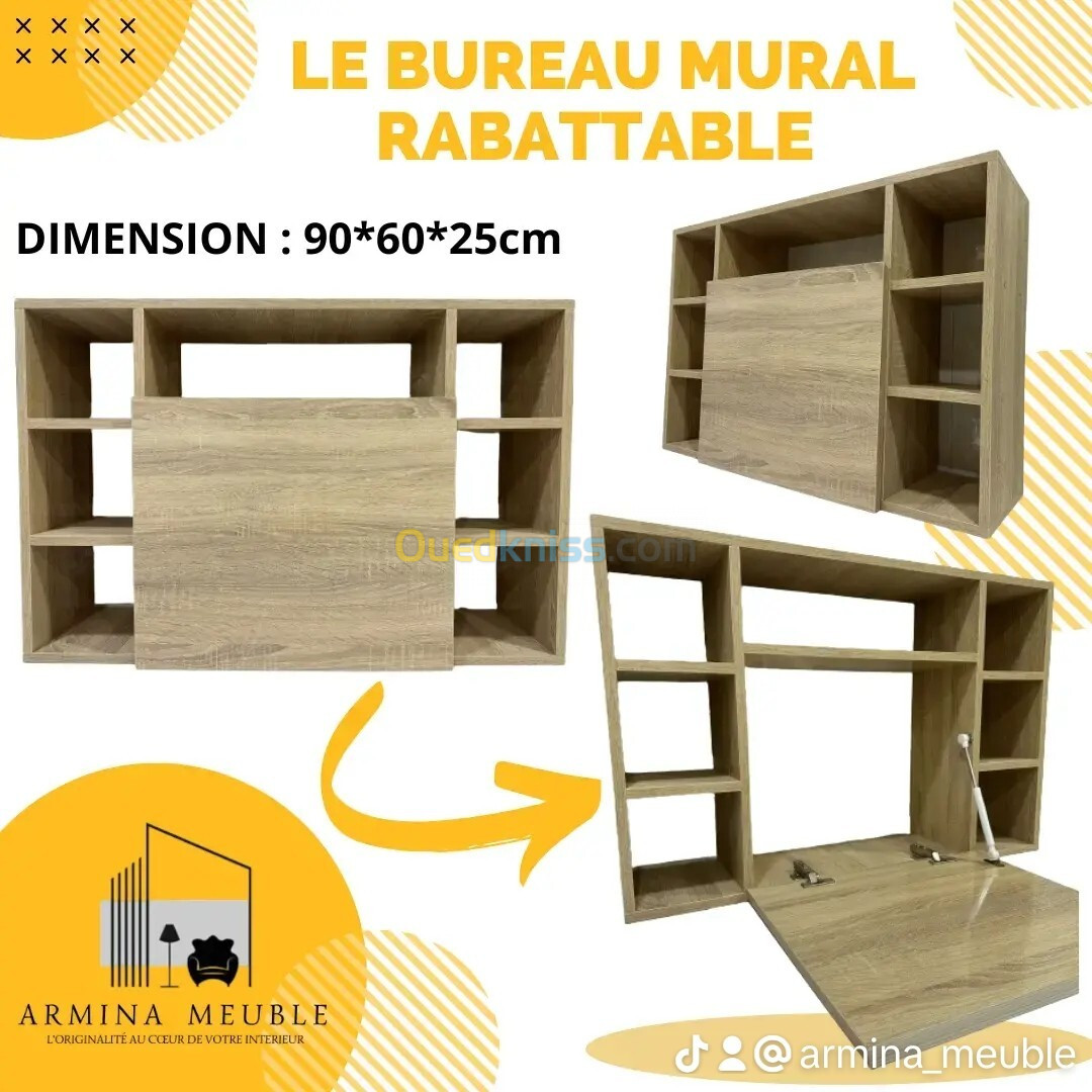 Bureau mural rabattable 