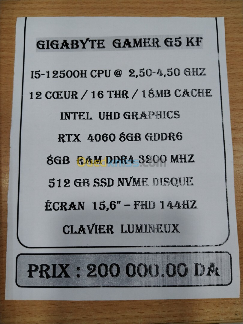 GYGABYTE GAMER G5 KF I5-12500H 16GB/512GB NVME/ RTX 4060 8GB