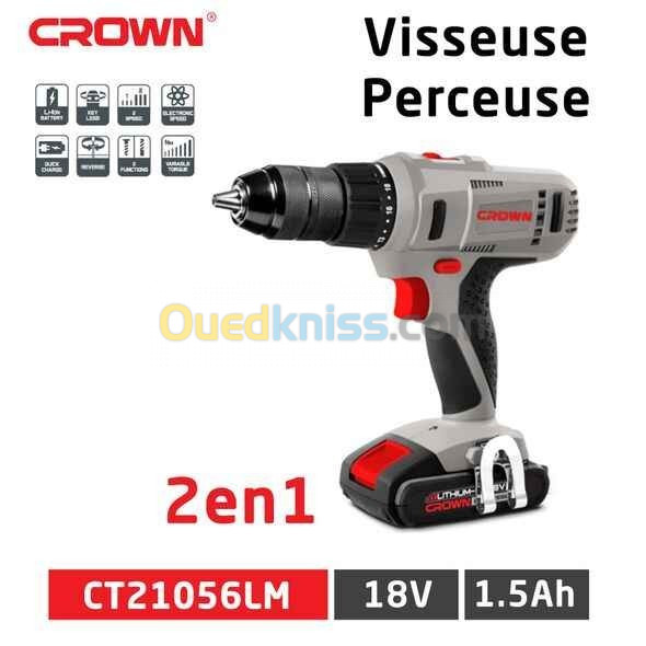 Visseuse Crown 18v double batterie 