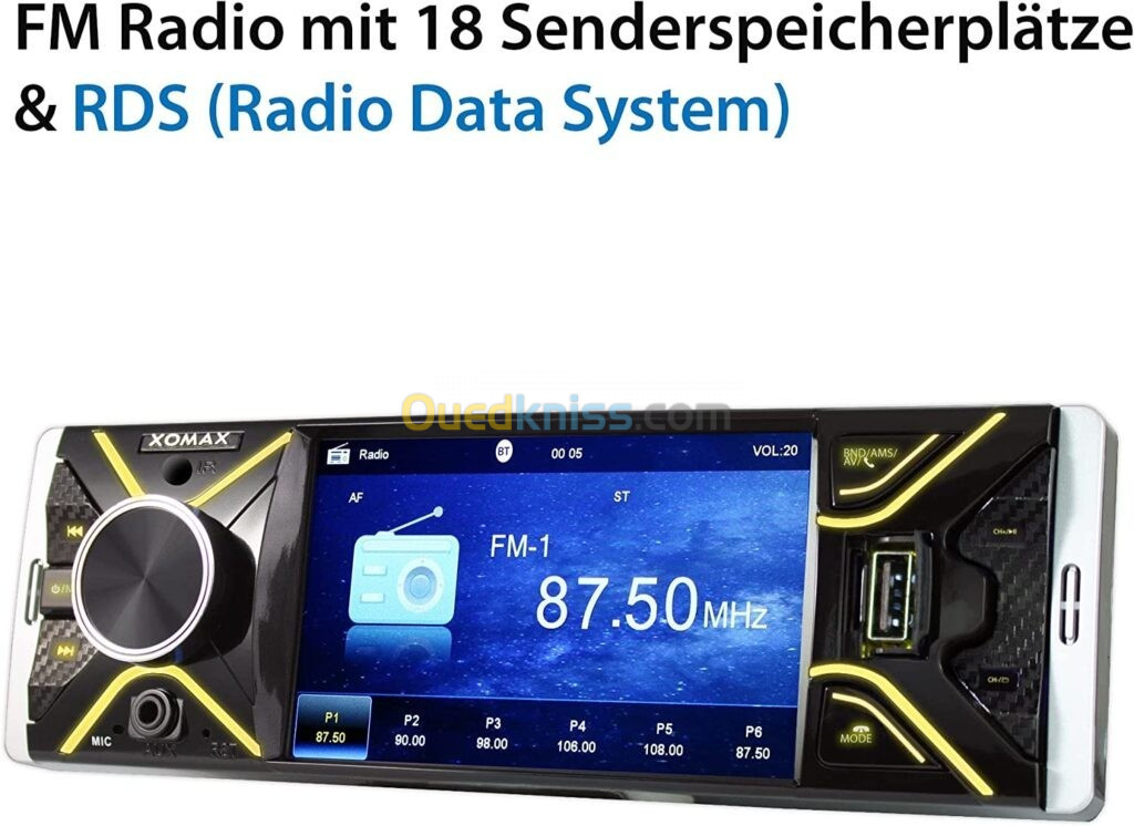 Autoradio avec écran 4,1 Bluetooth USB SD AUX RDS 7 Couleurs déclairage -  Alger Algérie