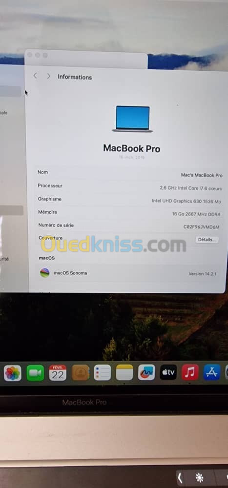 Macbook pro 2019 touch barre