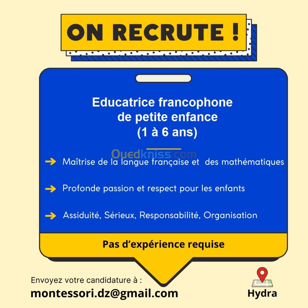 Educatrice francophone de petite enfance (1 à 6 ans)