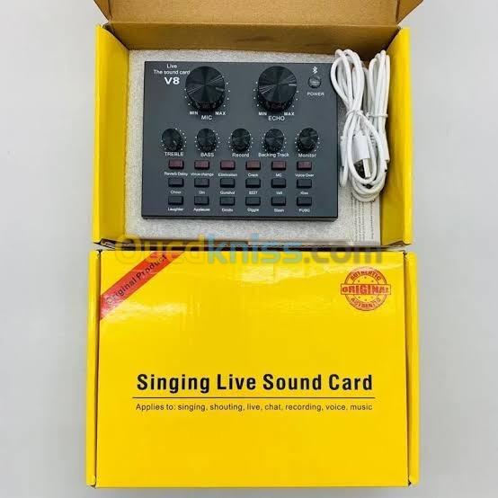 Kit carte son et microphone V8 Live (charge complète, appui long)