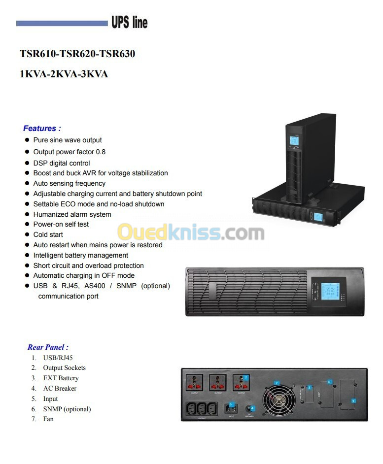 Onduleur RACK / TOUR 1KVA / 1000 VA 