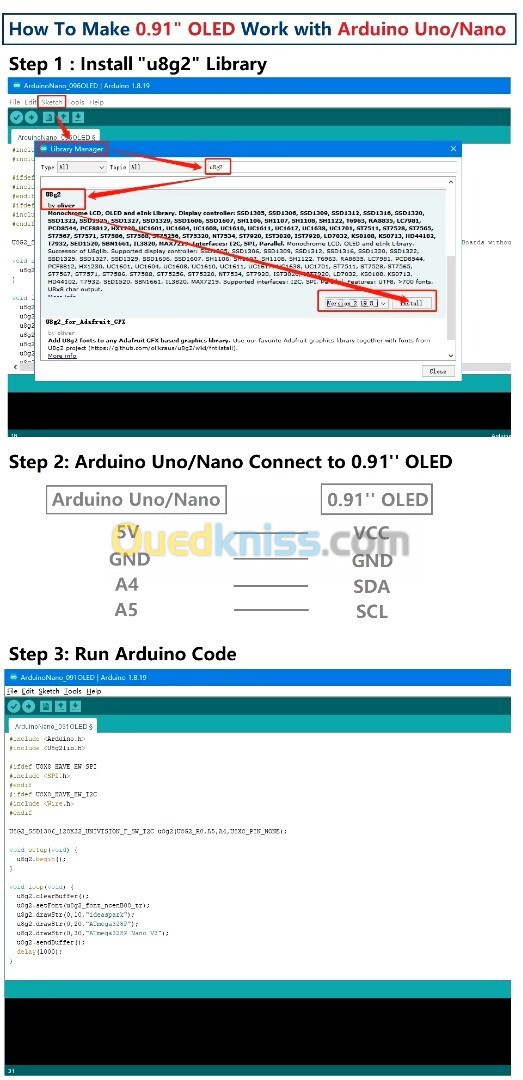 Module ecran Oled Arduino 0.96