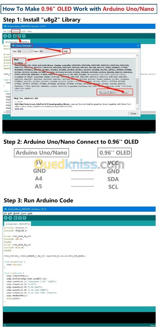 Module ecran Oled Arduino 0.96