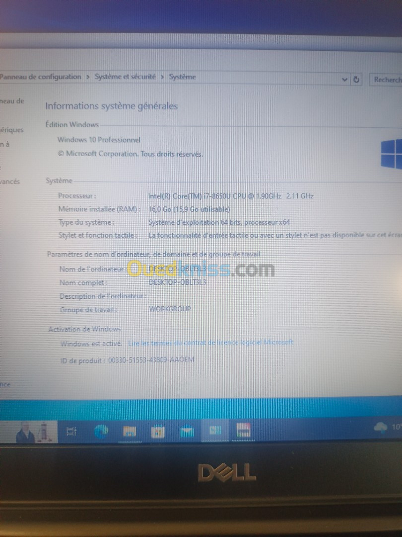 Vendu/Dell latitude 7290 i7 8eme 16gb 256ssd 