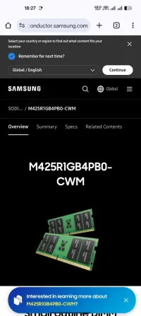 Samsung DDR5 Laptop 2 RAM 8gb 5600hz 