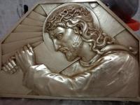 antiques-collections-plaque-en-bronze-dore-jesus-christ-signe-mthomas-sidi-bel-abbes-algeria