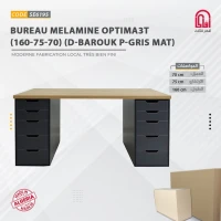 Bureau Melamine ALEX 10 terroir ( L160 H75 P70 ) ( Sonoma Anthracite )