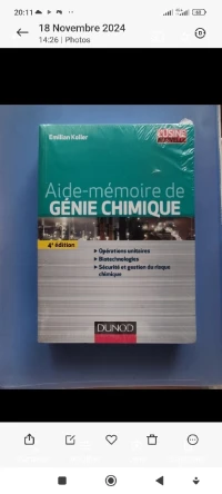 Livre scientifique Genie Chimie 