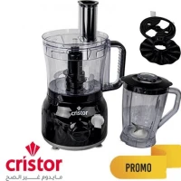 Robot De Cuisine CRISTOR Multi Fonctions -600 W- 2.3 L Bol – 1.5 L Blender – Noir