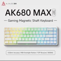 CLAVIER GAMING MÉCANIQUE AJAZZ AK680 MAX WHITE - MAGNETIC SWITCH - HOT SWAP - 8K POLLING RATE - RGB