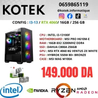  CONFIG PC GAMER I3-13100F RTX 4060 8G 16GB RAM 256GB SSD